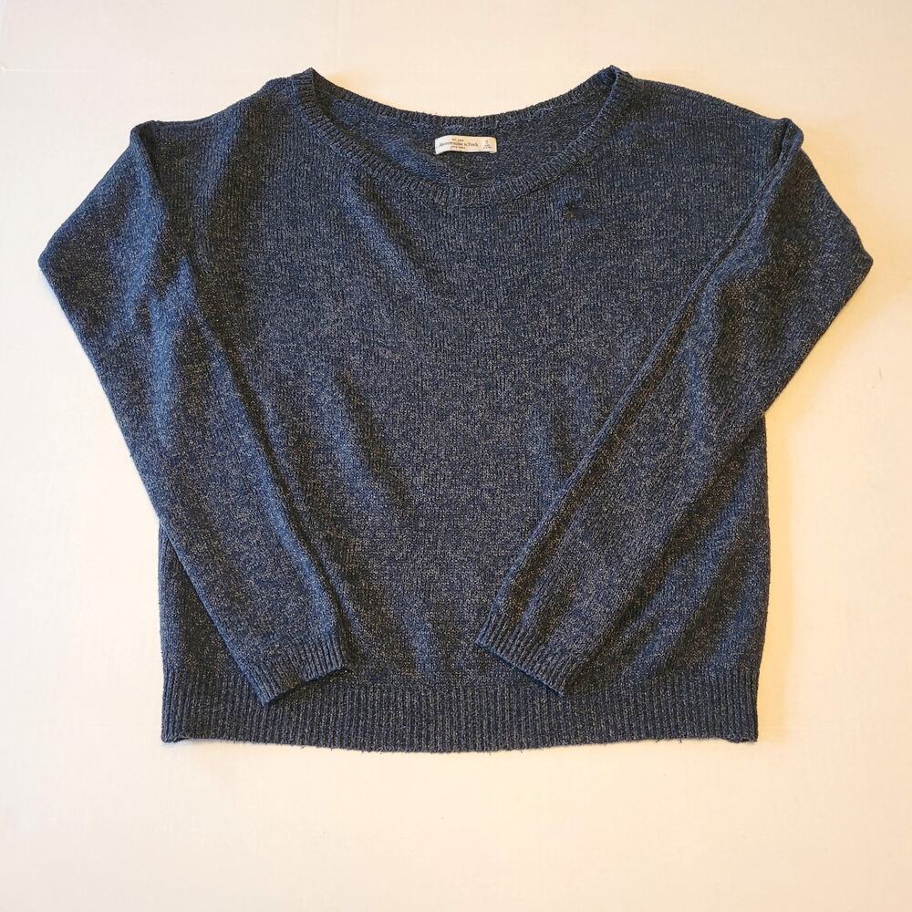 Abercrombie & Fitch Blue Knit Crewneck Sweater Size S Classic Minimalist Casual